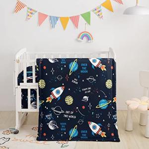 Datura Home Crib Bedding Set - 3pcs Nursery Crib Bedding with Comforter, Sheet & Skirt, Watercolor Butterfly Printed for Baby Boys and Girls