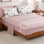 Anibedding 7Pieces Floral Queen Size Comforter Set, Garden Plant Style Bed in a Bag Pink Flower Bedding Comforter Set with Pillow Case for Bedroom