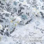 Mooreeke Cozy Vintage Microfiber Printed Queen Sheet Set - Soft Breathable Percale Cotton Floral Bed Sheets with Deep Pocket - Non-Slip Fitted Design - Yellow Blue Gray Gradient Flowers Pattern