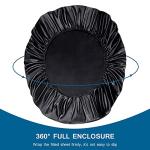 Massage Table Cover, Silky Massage Table Sheets(36" W x 77" L x 7" D), Reusable Spa Bed Sheets Salon Table Protective Cover, Satin & Wrinkle-Resistant, Machine Washable, Black