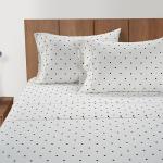 Lane Linen 100% Cotton King Size Pillowcases, 2 Pack, Fits King Size Pillows, 450 Thread Count Sateen, Soft & Breathable, Polka Dot - Black