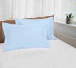 Royale Linens Pillow Shams 2 Pack Standard Size 20x26 Inch - 1800 Microfiber - Bed Pillow Shams, Wrinkle Resistant Super Soft and Cozy - Back Overlap Closure - Oxford Pillowcase (Standard, Lake Blue)