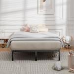 NEWBULIG Metal Bed Frame - Queen Size Metal Platform Bed Frame Mattress Foundation with Steel Slat Support, No Box Spring Needed, Storage Space Under Frame, Easy Assembly