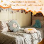 Novabright 2 Pcs Smile Flower Throw Pillows 15 Blue Flower Throw Pillows Decorative Daisy Floor Seating Cushion Aesthetic Cute Seat Cushion for Bed Sofa Couch Home Living Room Bedroom Chair