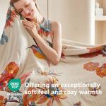 Wzvzss Boho Throw Blanket - 100% Cotton Soft Throw Blanket for Bed, 50"x60" Reversible Breathable Lightweight Fall Blankets, All Seasons Farmhouse Decor Floral Plant Butterfly Throw Quilt