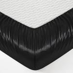 Counfeisly 2 Pieces Satin Twin Fitted Sheet & Pillowcase Set, Luxury Silky Soft Satin Bed Sheets with 1 Deep Pocket Fitted Sheet - 16" Deep Pocket Sheets, 1 Pillowcase, Black