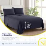 1800 Thread Count Sheet Set – Soft Egyptian Quality Brushed Microfiber Sheets – Luxury Bedding Set with Flat Sheet, Fitted Sheet, 2 Pillow Cases, Navy