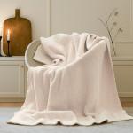 Buttery Ivory Reversible Throw Blanket 50x60 inches