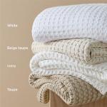Bedsure Cooling Waffle Cotton King Size Blanket
