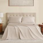 DAPU 100% French Linen King Bed Sheet Set