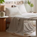 DAPU 100% French Linen King Bed Sheet Set