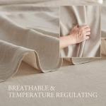 DAPU 100% French Linen King Bed Sheet Set