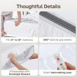 California Design Den Certified 100% Egyptian Cotton Sheets King Size Set with Deep Pockets, Soft Sateen Weave, Luxury King Size Sheets Set, Wrinkle-Resistant, Cool & Durable Bedding - White