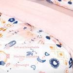 Jundetye Toddler Bedding Set for Girls 4 Pieces Unicorn, Soft Breathable Toddler Comforter Set, Boho Style, Includes Reversible Comforter, Fitted Sheet and Flat Sheet, Pillowcase