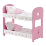 Emily Rose 14 Inch Doll Bunk Bed Set - Pink/White Wooden Furniture with 2 Complete Bedding Sets - Fits Wellie Wishers, Glitter Girls & 14” Dolls