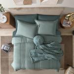 Monbix Queen Comforter Set - 7 Pieces Sage Green Bed in a Bag Queen Bedding Sets with Comforters, All Seasons Comforter Bed Set with Sheets,Pillowcases & Shams