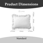 FMLIUY Ruffle Pillow Cases Standard Size Set of 2 –Soft Wrinkle Resistant Brushed Microfiber Ruffled Pillowcases –Envelope Pillow Shams Cover Festive Gift for Hotels,Guest Rooms 20x26 Inch (White)