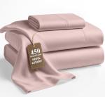 LANE LINEN Twin Bed Sheet & Pillowcase Sets – 450 Thread Count 100% Cotton, Soft Sateen Weave, Naturally Cooling & Fade-Resistant, 15” Deep Pocket Fits Mattress, Machine Washable, Sepia Rose