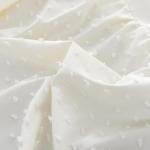 Tufted Dot Bed Skirt Full Size Ruffled Bed Skirt with Split Corners, 14 Inch Drop Dust Ruffle Bed Skirts with Platform, Ivory