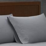 London Fog Garment Washed Solid Sheet Set Grey Microfiber 5-Piece Split King Sheet Set, Solid Themed, Deep Pocket, Adult and Teen, Oeko-TEX Certified