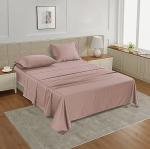 LANE LINEN Twin Bed Sheet & Pillowcase Sets – 450 Thread Count 100% Cotton, Soft Sateen Weave, Naturally Cooling & Fade-Resistant, 15” Deep Pocket Fits Mattress, Machine Washable, Sepia Rose
