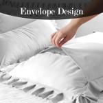 FMLIUY Ruffle Pillow Cases Standard Size Set of 2 –Soft Wrinkle Resistant Brushed Microfiber Ruffled Pillowcases –Envelope Pillow Shams Cover Festive Gift for Hotels,Guest Rooms 20x26 Inch (White)