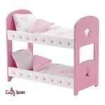 Emily Rose 14 Inch Doll Bunk Bed Set - Pink/White Wooden Furniture with 2 Complete Bedding Sets - Fits Wellie Wishers, Glitter Girls & 14” Dolls