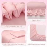 Wowelife Pink Toddler Bedding Set for Girls Toddler Bedding 4 Pieces Boho Tufted Comforter with Ruffles Design Toddler Girl Bed Set with Comforter, Fitted Sheet, Flat Sheet and Pillowcase