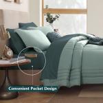 Monbix Queen Comforter Set - 7 Pieces Sage Green Bed in a Bag Queen Bedding Sets with Comforters, All Seasons Comforter Bed Set with Sheets,Pillowcases & Shams