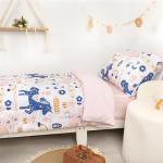 Jundetye Toddler Bedding Set for Girls 4 Pieces Unicorn, Soft Breathable Toddler Comforter Set, Boho Style, Includes Reversible Comforter, Fitted Sheet and Flat Sheet, Pillowcase