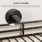 Mixcous Metal Triple Bunk Bed, Twin Over Twin Over Twin Heavy Duty Bunkbeds, Full-Length Guardrail Family-Friendly for All Ages, Bedroom, No Box Spring Needed, Easy Assembly, Black