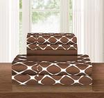 Elegant Comfort Luxury Softest and Coziest 6-Piece Bed Sheet Set, Wrinkle Resistant Milano Trellis Pattern-1500 Thread Count Egyptian Quality Microfiber Bedding Set, King, Chocolate Brown