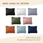 FMLIUY Ruffle Pillow Cases Standard Size Set of 2 –Soft Wrinkle Resistant Brushed Microfiber Ruffled Pillowcases –Envelope Pillow Shams Cover Festive Gift for Hotels,Guest Rooms 20x26 Inch (White)