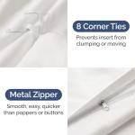 Duvet Cover King Size Set - Extra Soft King Size Duvet Cover 104 x 90 with 2 Pillow Shams - Hotel Luxury Easy Care & Fade Free w/Zipper Closures & Ties - Comfy Breathable Bedding Set (Antique White)