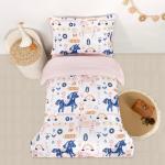 Jundetye Toddler Bedding Set for Girls 4 Pieces Unicorn, Soft Breathable Toddler Comforter Set, Boho Style, Includes Reversible Comforter, Fitted Sheet and Flat Sheet, Pillowcase