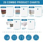 Cozy Essential 20 Pack Vacuum Storage Bags, Space Saver Bags (4 Jumbo/4 Large/4 Medium/4 Small/4 Roll) Compression for Comforters and Blankets, Pillow, Bedding, Sealer Clothes Storage