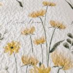 Dinjoy Quilt Set Queen Cute Floral Bedspread Coverlet Yellow Flower Quilts Microfiber Lightweight Summer Bedding Sets Reversible Soft Quilted Bed Cover for All Season(96"x90")