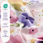 LONAVA Twin Sheet Set Kids - 3 Pieces Soft Microfiber Cartoon Style Bedsheets for Boys Girls Teens, Oeko TEX, Breathable Deep Pocket Sheets, (Flower)