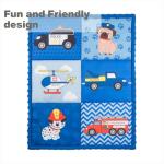 EVERYDAY KIDS 4 Piece Toddler Bedding Set -Fire and Police Rescue- Includes Comforter, Flat Sheet, Fitted Sheet and Reversible Pillowcase