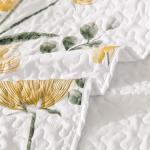 Dinjoy Quilt Set Queen Cute Floral Bedspread Coverlet Yellow Flower Quilts Microfiber Lightweight Summer Bedding Sets Reversible Soft Quilted Bed Cover for All Season(96"x90")