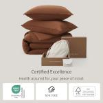 Double Stitch Cashmere Cotton Duvet Cover Set - Mongolian Cashmere and Pima Cotton Blend Bedding, Luxury Warm Duvet Cover King Size, with Button Closure, Mocha Brown, 106" x 90"