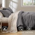 Bedsure Luxury Waffle Duvet Cover King Size - Textured Duvet Cover Set, Soft, Breathable Bedding Set (104"x90") with 2 Pillow Shams for All Season, Dark Grey, Comforter Not Included