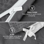 Bedsure Luxury Waffle Duvet Cover King Size - Textured Duvet Cover Set, Soft, Breathable Bedding Set (104"x90") with 2 Pillow Shams for All Season, Dark Grey, Comforter Not Included