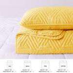 Whale Flotilla Soft Queen Size Quilt Set for All Seasons, 3-Piece Ultrasonic Geometric Quilts Bedding Set, Lightweight Reversible Bedspread, Coverlet, Bed Cover with 2 Pillow Shams, Yellow