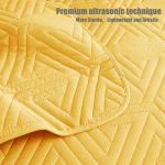 Whale Flotilla Soft Queen Size Quilt Set for All Seasons, 3-Piece Ultrasonic Geometric Quilts Bedding Set, Lightweight Reversible Bedspread, Coverlet, Bed Cover with 2 Pillow Shams, Yellow