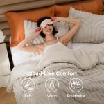 Bedsure Boho Tufted Queen Comforter Set - Beige Boho Bedding Comforter Sets, 3 Pieces Farmhouse Shabby Chic Embroidery Bed Set, Soft Fluffy Cozy Arch Pattern Comforter for All Seasons