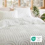 Bedsure Boho Tufted Queen Comforter Set - White Boho Bedding Comforter Sets, 3 Pieces Farmhouse Shabby Chic Embroidery Bed Set, Soft Fluffy Cozy Arch Pattern Comforter for All Seasons