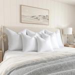 MIULEE 18x18 Pillow Inserts, Pack of 2 Down Feather Premium Throw Pillows with Cotton Fabric for Bed Couch Living Room Sofa