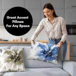 Americanflat 20x14 Throw Pillow with Premium Polyester - Decorative Pillows for Home Decor - Stylish Pillows for Couches, Bedrooms and Chairs - White and Indigo