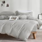 JELLYMONI Queen Cotton Striped Duvet Cover Set